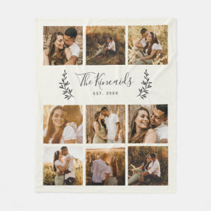 Aangepaste 9 fotocollage fleece deken