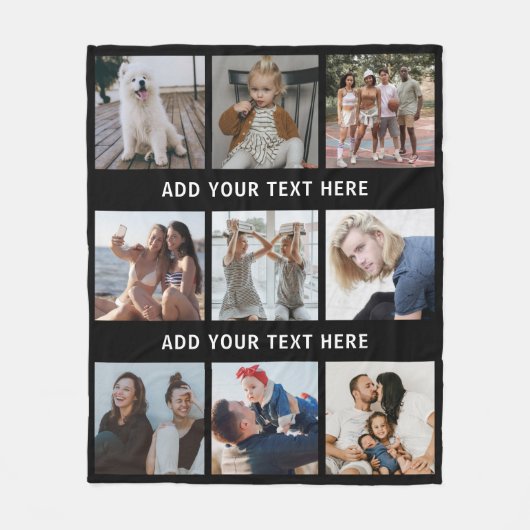 Aangepaste 9 fotocollage fleece deken (Voorkant)
