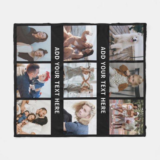 Aangepaste 9 fotocollage fleece deken (Voorkant (Horizontaal))