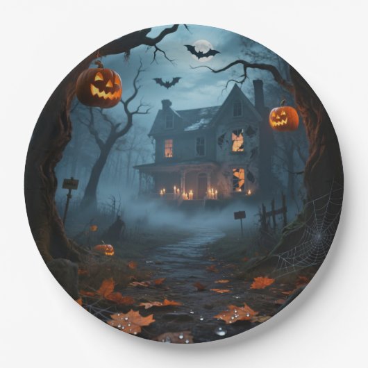 Aangepaste 9 "Round Halloween Borden Papieren Bordje (Voorkant)