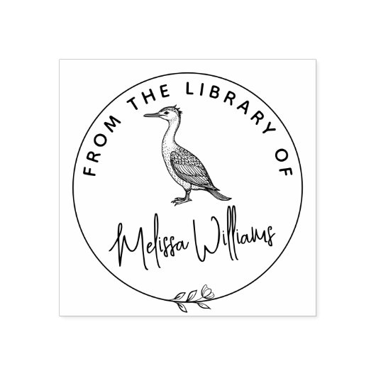 Aangepaste aalscholver Ex Libris uit het bibliothe Rubberstempel (Afrduk)