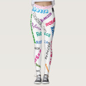 Aangepaste Aangepaste Aangepaste Naam Collage Leggings (Voorkant)