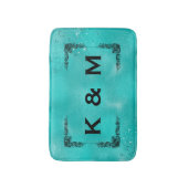 Aangepaste aangepaste Blauwgroen groene wervelkolo Badmat (Voorkant Verticaal)