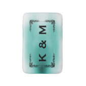 Aangepaste aangepaste Blauwgroen groene wervelkolo Badmat (Voorkant Verticaal)