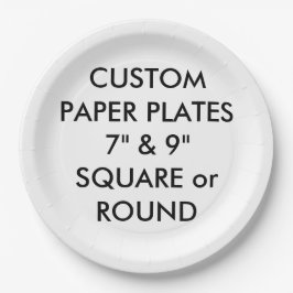 Aangepaste, aangepaste Borden voor ROND-papier - 9 Papieren Bordje