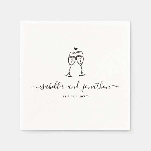 Aangepaste aangepaste champagne Toast Napkins Servet (Voorkant)