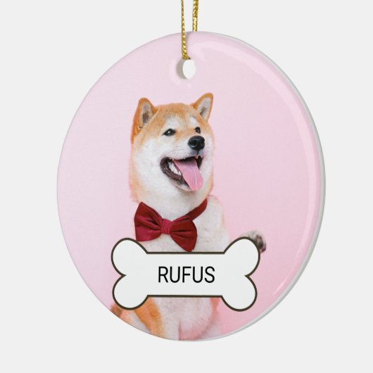 Aangepaste aangepaste foto- en tekstpop-upkoppelin keramisch ornament (Links)