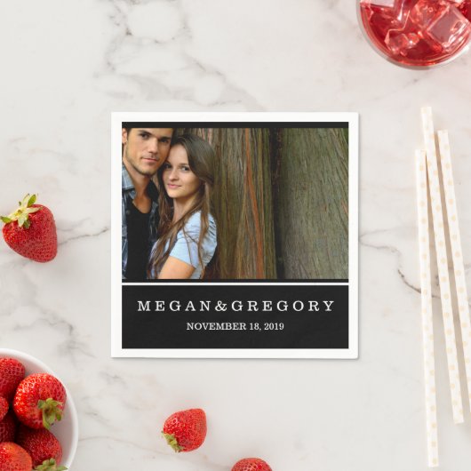 Aangepaste aangepaste fotobruiloft Napkins Servetten (Insitu)