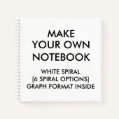 Aangepaste, aangepaste GRAPH-laptop, witte spiraal Notitieboek (Voorkant)