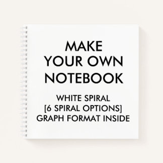 Aangepaste, aangepaste GRAPH-laptop, witte spiraal Notitieboek