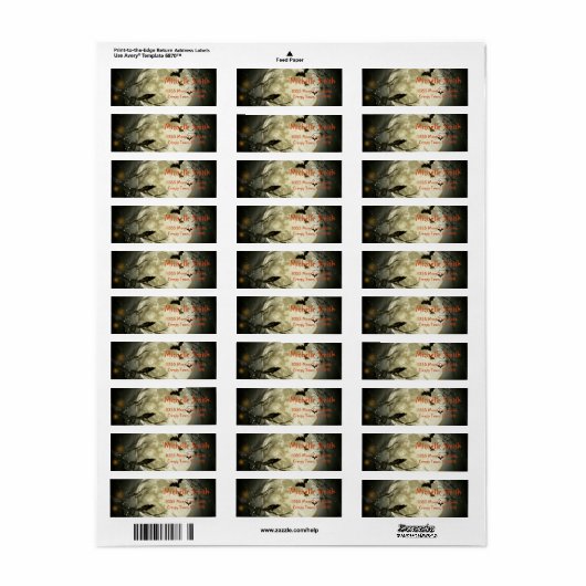 Aangepaste aangepaste halloween-rij met maan etiket (Full Sheet)