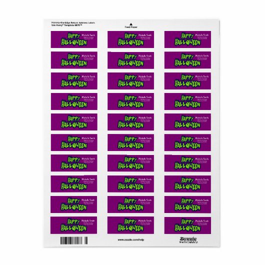 Aangepaste aangepaste halloween-rij met Moon Label (Full Sheet)