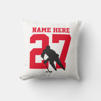 Aangepaste aangepaste Hockey Player Name Number Re Kussen