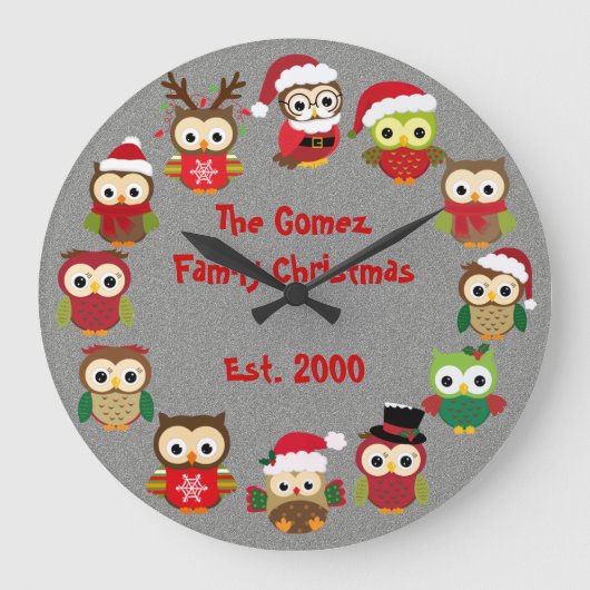Aangepaste, aangepaste kerstboomklok met Silver Ow Grote Klok (Voorkant)