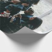 Aangepaste, aangepaste kerstfamilie foto cadeaupapier (Hoek)