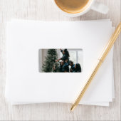 Aangepaste, aangepaste kerstfamilie foto etiket (Insitu)