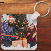 Aangepaste, aangepaste kerstfamilie foto sleutelhanger (Achterkant)