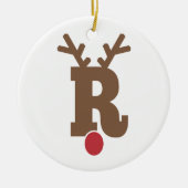 Aangepaste, aangepaste kerstversieaanduiding "R" Keramisch Ornament (Voorkant)