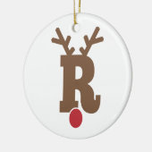 Aangepaste, aangepaste kerstversieaanduiding "R" Keramisch Ornament (Links)