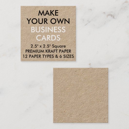 Aangepaste, aangepaste KRAFT Square Visitekaartjes (Voorkant / Achterkant)