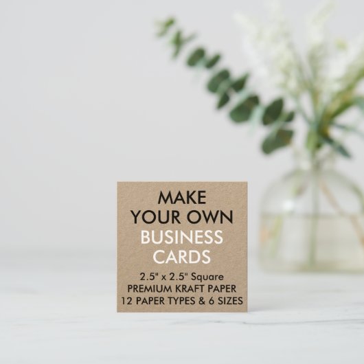 Aangepaste, aangepaste KRAFT Square Visitekaartjes (Staand voorkant)