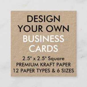 Aangepaste, aangepaste KRAFT Square Visitekaartjes