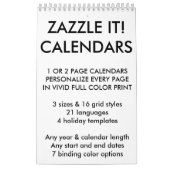 Aangepaste, aangepaste lege Sjabloon voor agenda Kalender (Hoes)