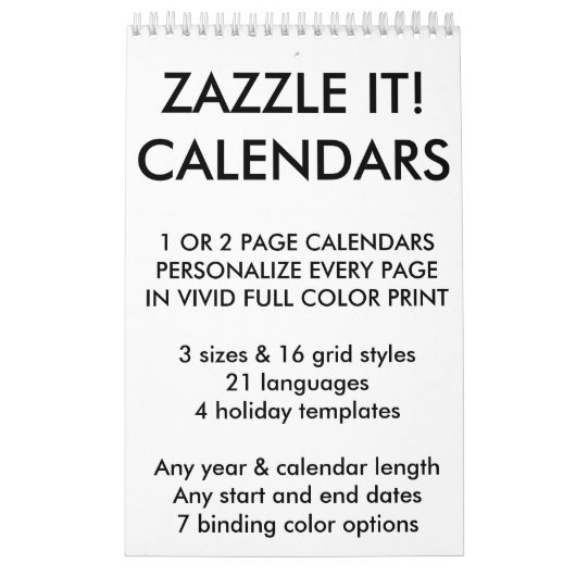 Aangepaste, aangepaste lege Sjabloon voor agenda Kalender (Hoes)