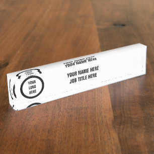 Aangepaste Aangepaste Logo edele bureaublad Naambordje
