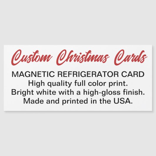 Aangepaste, aangepaste MAGNETISCHE CHRISTMAS-KAART (Voorkant)