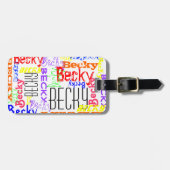 Aangepaste aangepaste naam Collage Colorful Bagagelabel (Voorkant horizontaal)