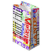 Aangepaste aangepaste naam Collage Colorful Klein Cadeauzakje (Voorkant Gekanteld)