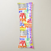 Aangepaste aangepaste naam Collage Colorful Lichaamskussen (Voorkant Verticaal)