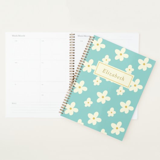Aangepaste aangepaste naam Daisy Floral Cute Flowe Planner (Display)