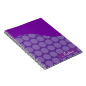Aangepaste aangepaste naam Paarse poka Dots Wave Notitieboek (Rechterzijde)