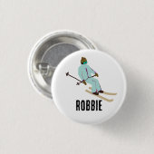 Aangepaste aangepaste naam Retro Ski openingsskier Ronde Button 3,2 Cm (Voorkant /achterkant)