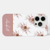 Aangepaste aangepaste naam Roze Floral Case-Mate iPhone Case (Achterkant (horizontaal))