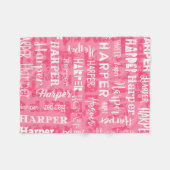 Aangepaste aangepaste naam voor Harper Pink Fleece Deken (Voorkant (Horizontaal))