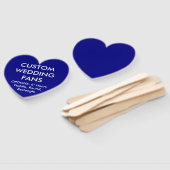 Aangepaste, aangepaste, NAVY HEART WEDDING FANS Handwaaier (Niet-gemonteerd)