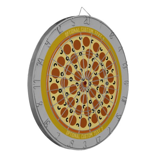 Aangepaste aangepaste Pizza | Pepperoni en olijven Dartbord (Voorkant Links)