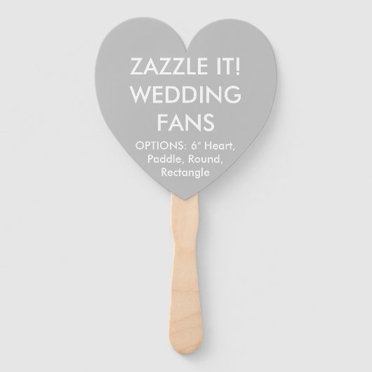 Aangepaste, aangepaste SILVER GRAY HEART WEDDING F Handwaaier (Voorkant)