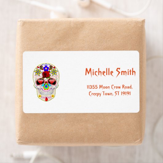 Aangepaste aangepaste suikerskull Halloween Etiket (Insitu)