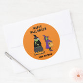 Aangepaste aangepaste tekst Happy Halloween-getuig Ronde Sticker (Envelop)