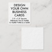 Aangepaste, aangepaste THICK Square Visitekaartjes (Voorkant / Achterkant)