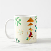 Aangepaste aangepaste Tiki Birds Retro Art Koffiemok (Links)