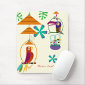 Aangepaste aangepaste Tiki Birds  Retro Art Muismat (Met muis)