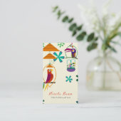 Aangepaste aangepaste Tiki Birds  Retro Art Visitekaartje (Staand voorkant)