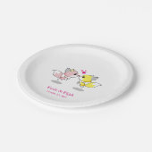 Aangepaste aangepaste tuinfoxhartslag vormig papieren bordje (Gekanteld)