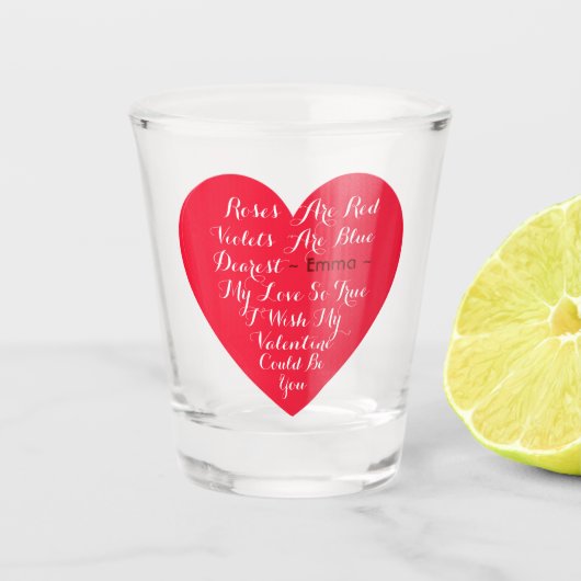 Aangepaste, aangepaste Valentijnse versie Shot Glas (Voorkant)