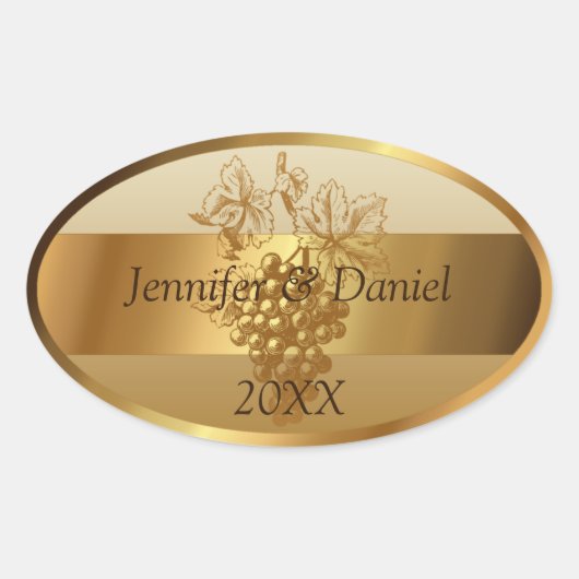 Aangepaste aangepaste wijnlabels ovale sticker (Voorkant)
